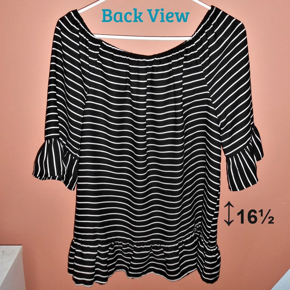Black & White Striped Boho Ruffly Top Must Bundle - Picture 2 of 11